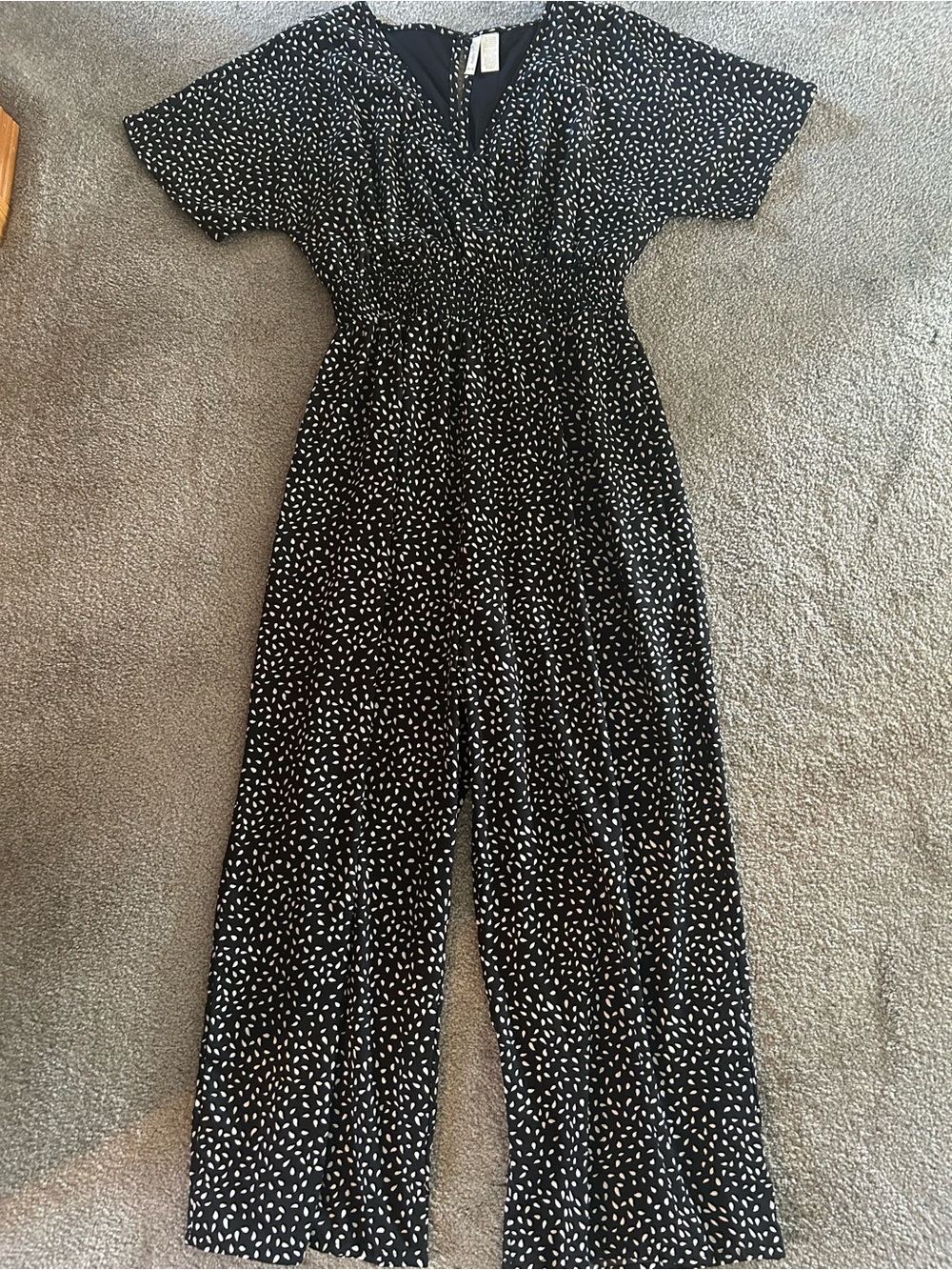 Black & White Printed Wide-Leg Jumpsuit